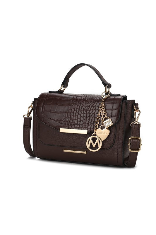 Sylvie Croco Embossed Handbag