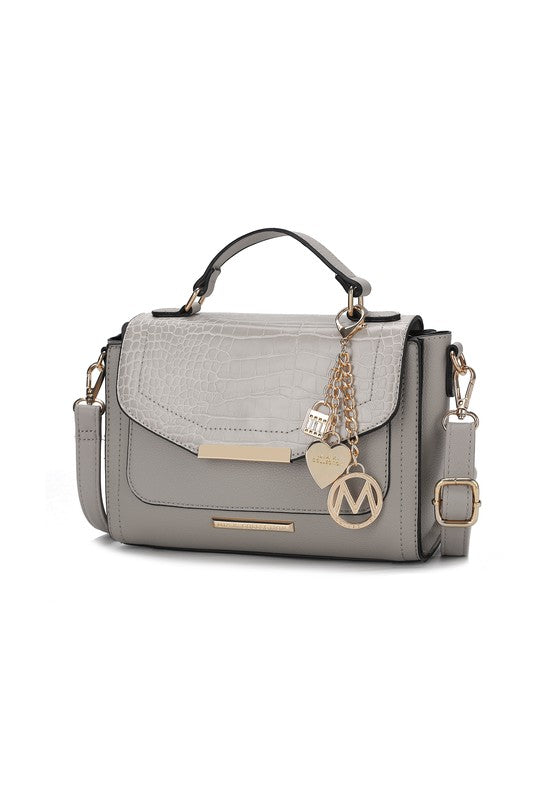 Sylvie Croco Embossed Handbag
