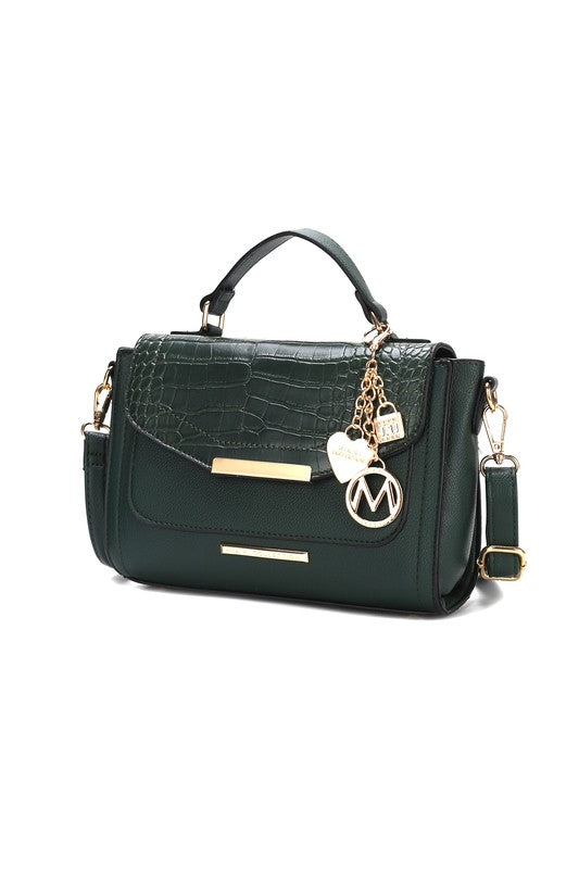 Sylvie Croco Embossed Handbag