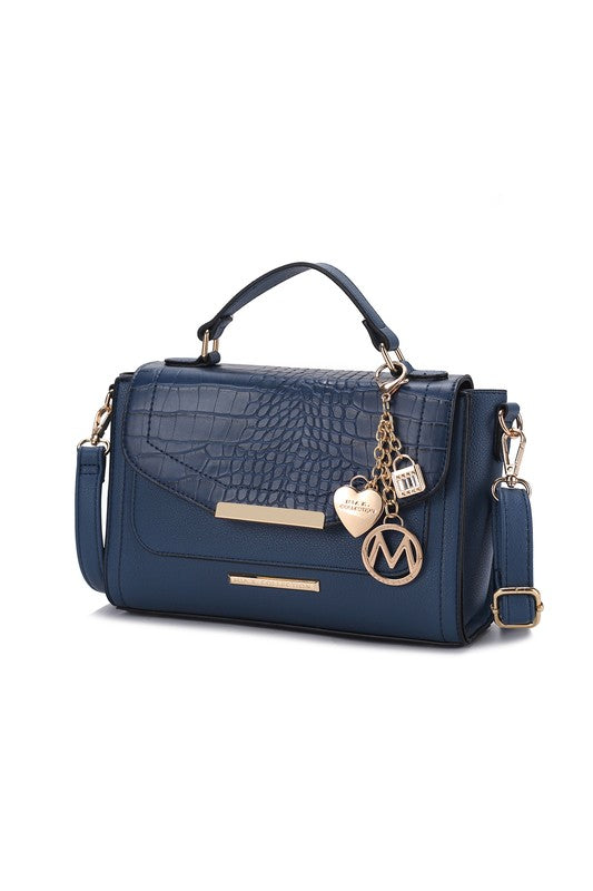 Sylvie Croco Embossed Handbag