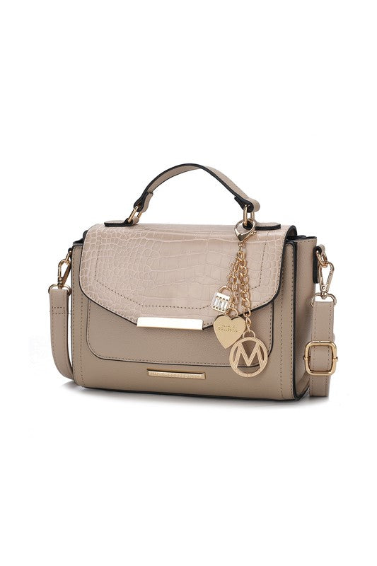 Sylvie Croco Embossed Handbag