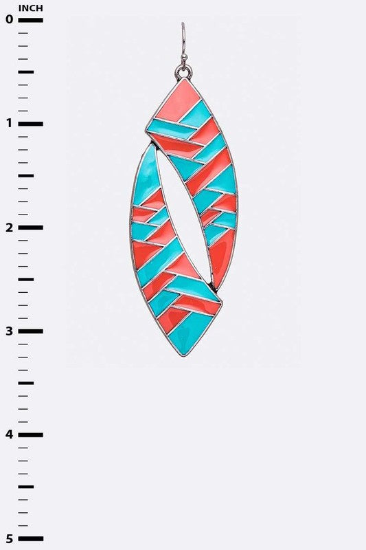 Mosaic Enamel Dangle Earrings