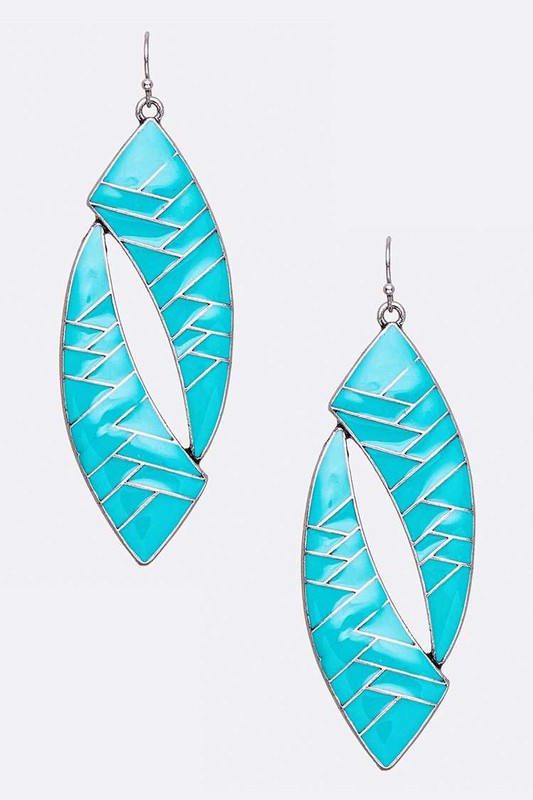 Mosaic Enamel Dangle Earrings