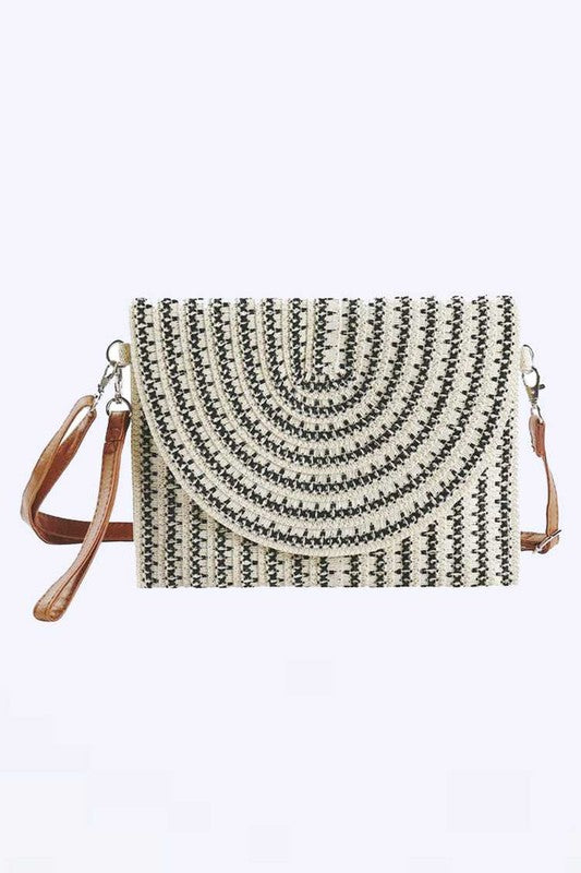 Stripe Straw Convertible Bag