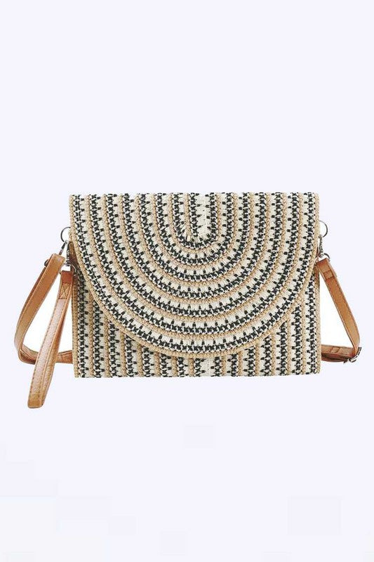 Stripe Straw Convertible Bag