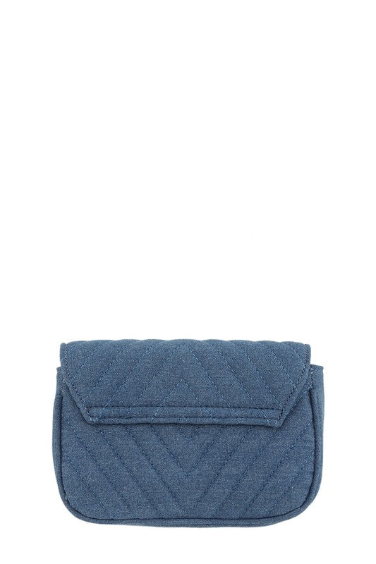 Denim Quilted Crossbody Bag