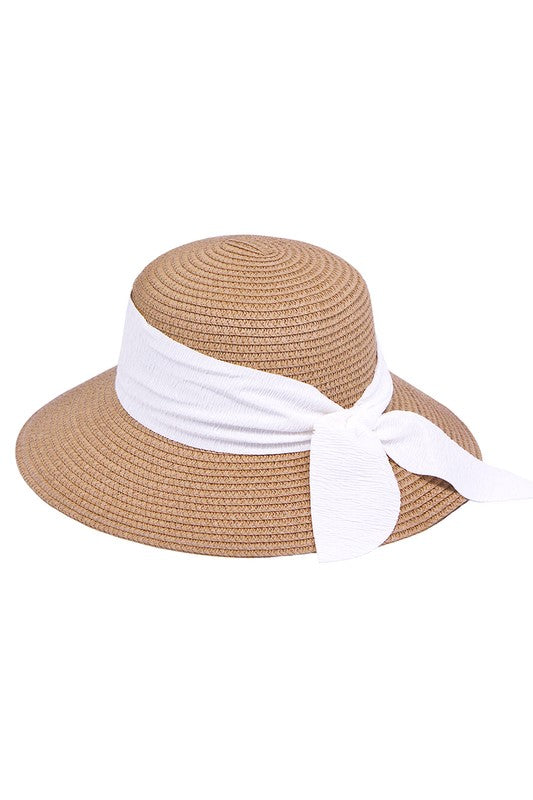 Ribbon Bow Straw Sun Hat