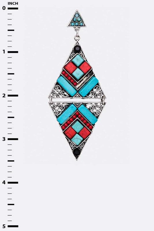 Pave Stone Dangle Earrings