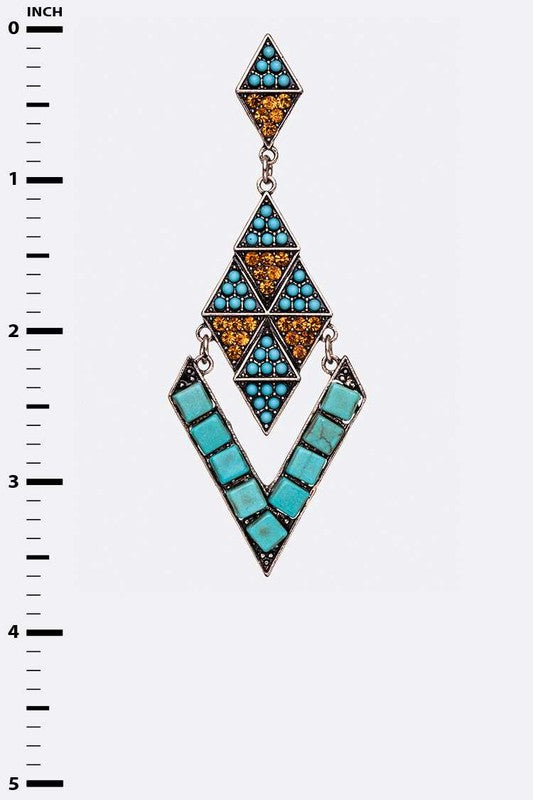 Multi-Tier Stone Pave Earrings