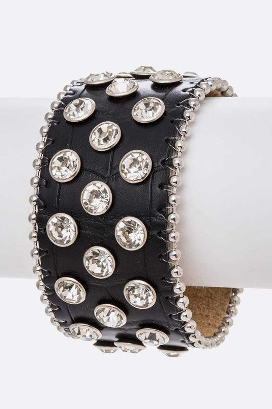 Studs Leather Cuff