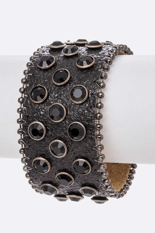 Studs Leather Cuff