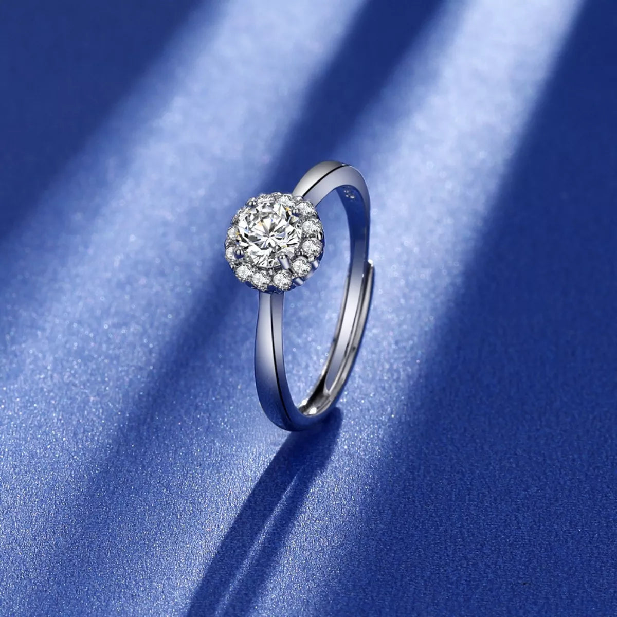 1 Carat Moissanite Sterling Silver Ring - alternate ring view