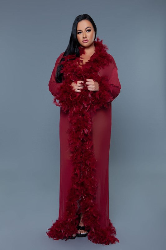 Glamour Feather Trim Robe