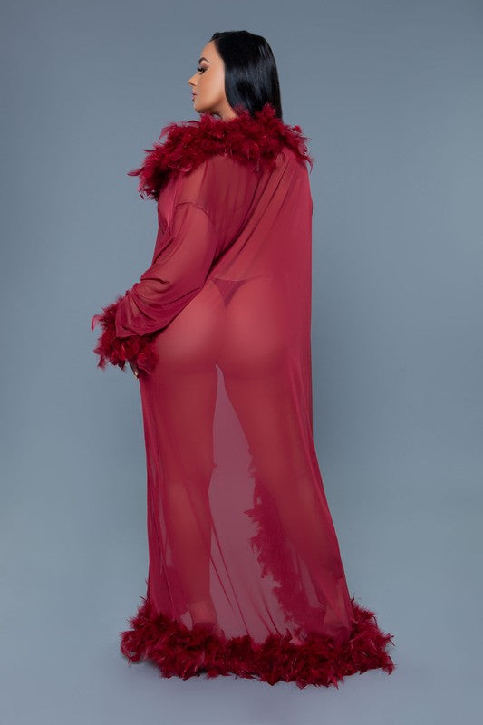Glamour Feather Trim Robe