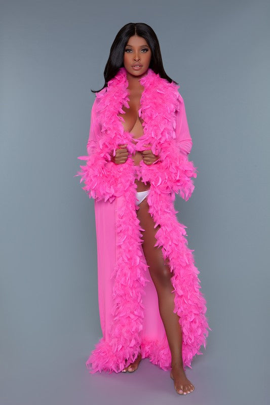 Glamour Feather Trim Robe