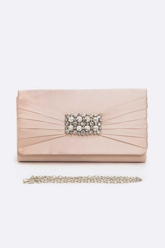Satin Pleated Clutch