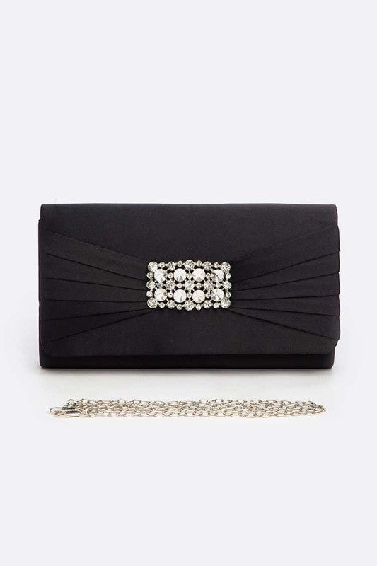 Satin Pleated Clutch