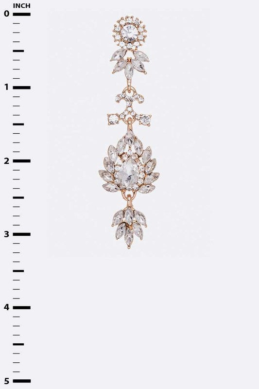 Crystal Teardrop Chandelier Earrings
