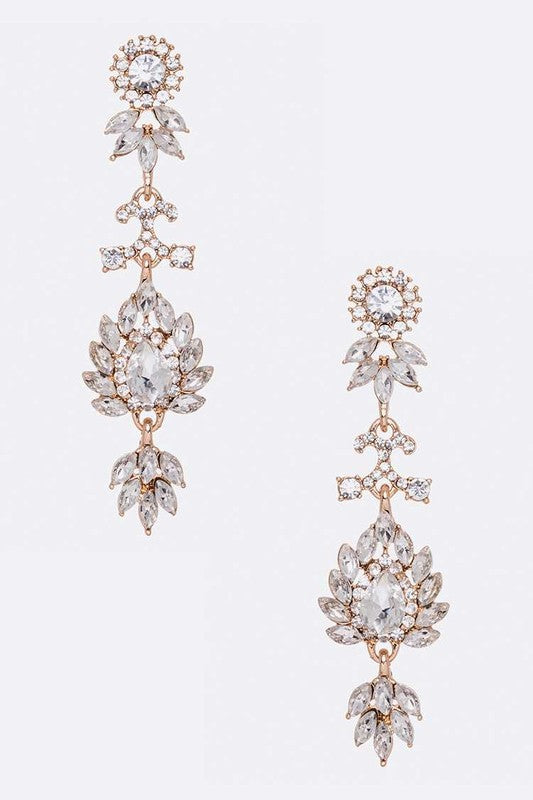 Crystal Teardrop Chandelier Earrings
