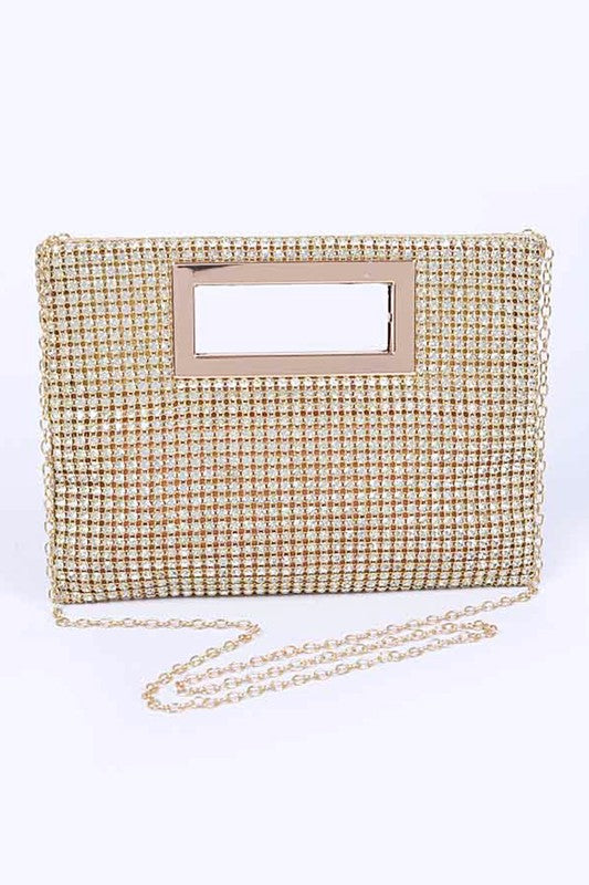 Top Handle Rhinestone Handbag