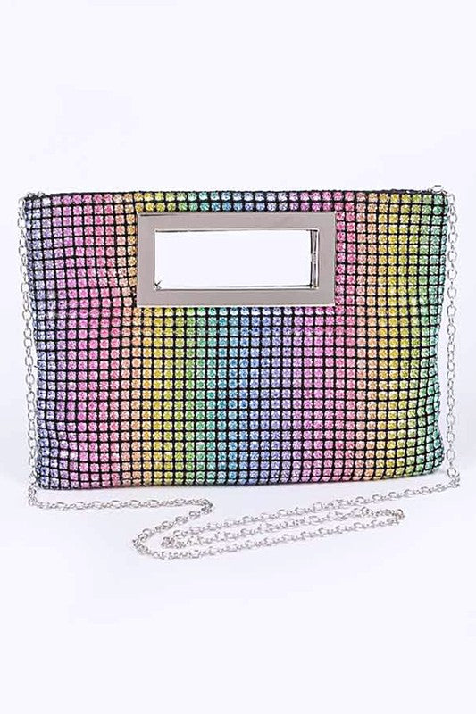 Top Handle Rhinestone Handbag