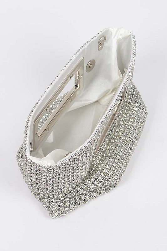 Top Handle Rhinestone Handbag