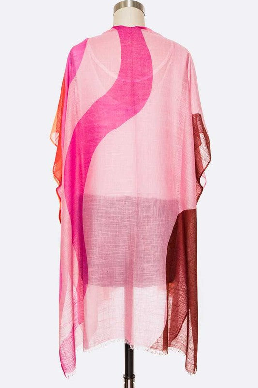 Swirl Print Kimono Cover-Up