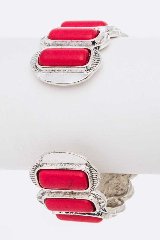 Genuine Stone Cuff Bracelet