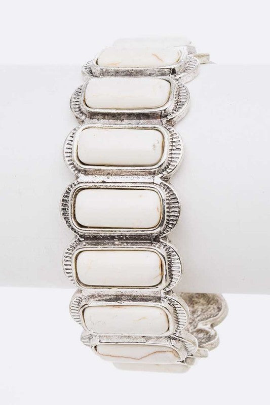 Genuine Stone Cuff Bracelet