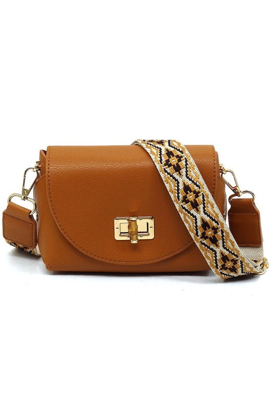 Bamboo Flap Crossbody Bag