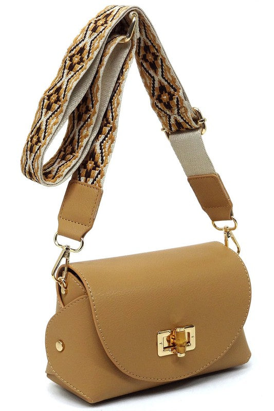 Bamboo Flap Crossbody Bag