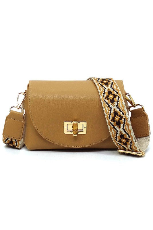 Bamboo Flap Crossbody Bag