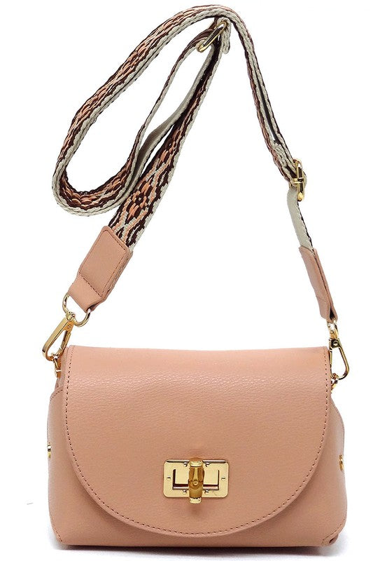 Bamboo Flap Crossbody Bag