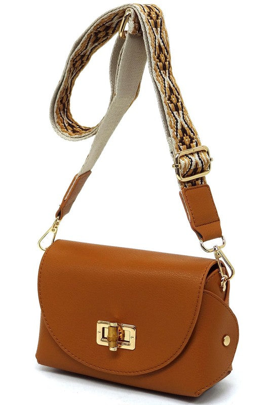 Bamboo Flap Crossbody Bag