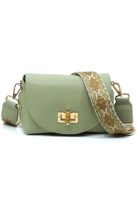 Bamboo Flap Crossbody Bag