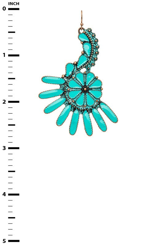 Fan Dangle Statement Earrings