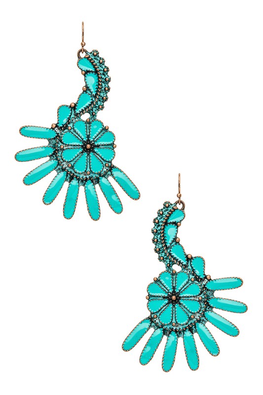 Fan Dangle Statement Earrings