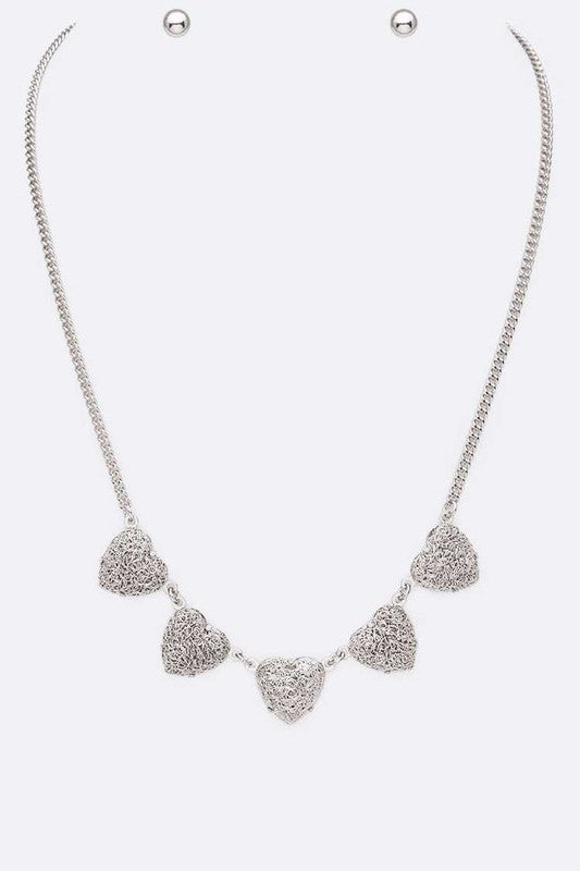 Heart Necklace Set
