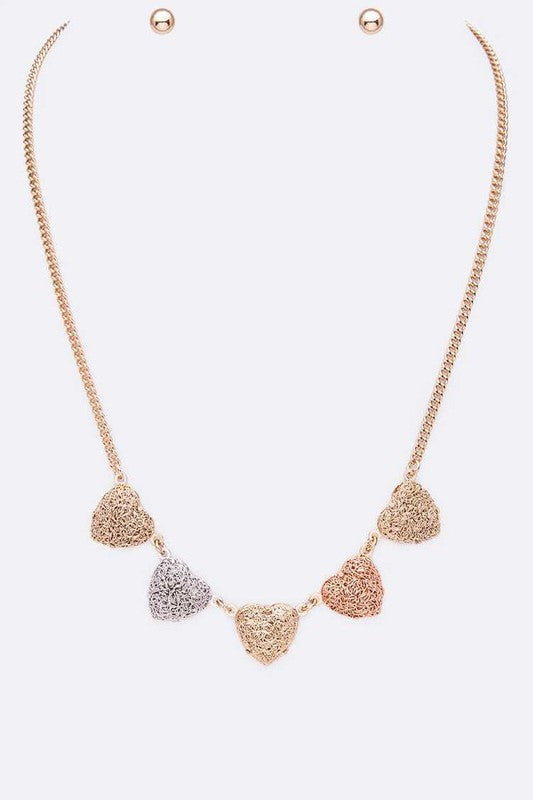 Heart Necklace Set