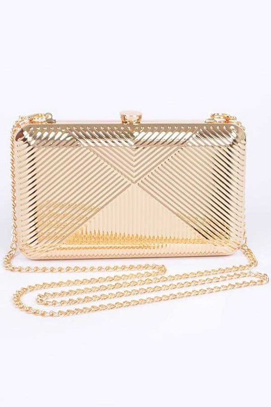 Textured Metal Box Clutch