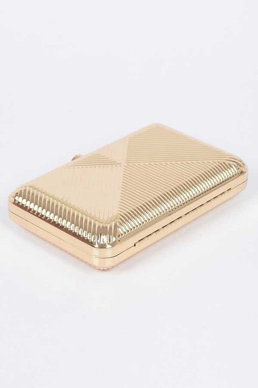 Textured Metal Box Clutch