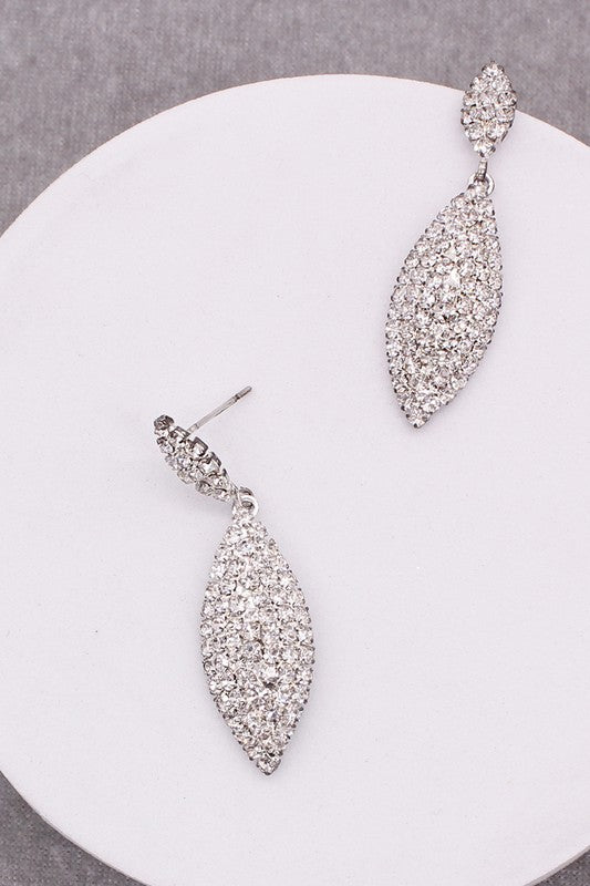 Rhinestone Teardrop Dangle Earrings