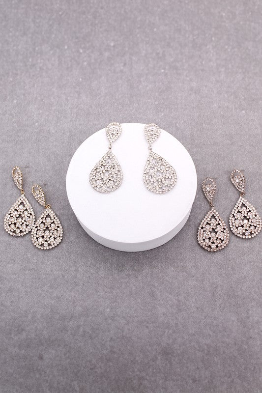 Pave Double Drop Earrings
