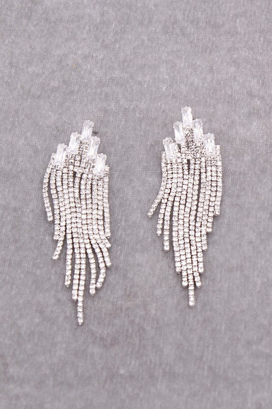Cubic Zirconia Tassel Drop Earrings