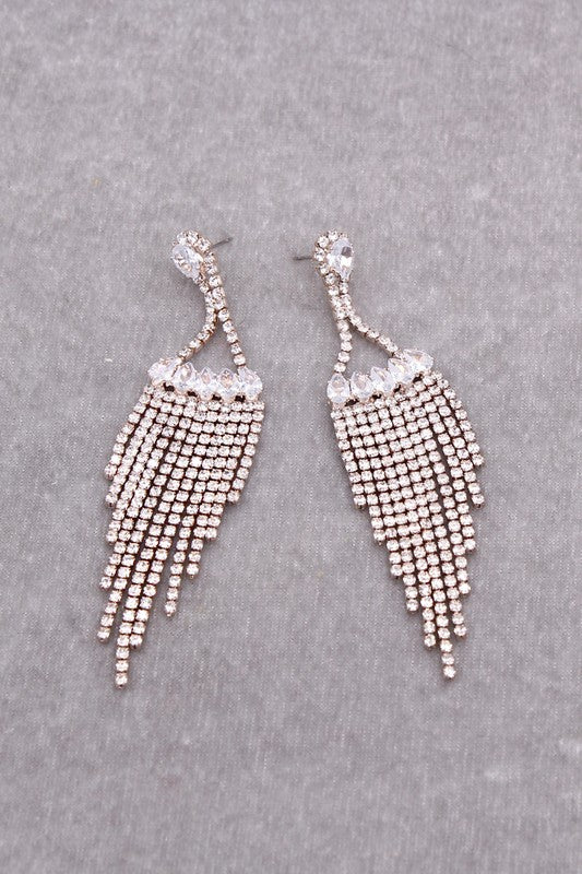 Cubic Zirconia Tassel Earrings