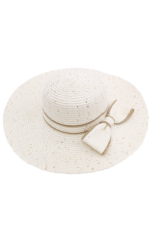 Sequin Bow Straw Hat