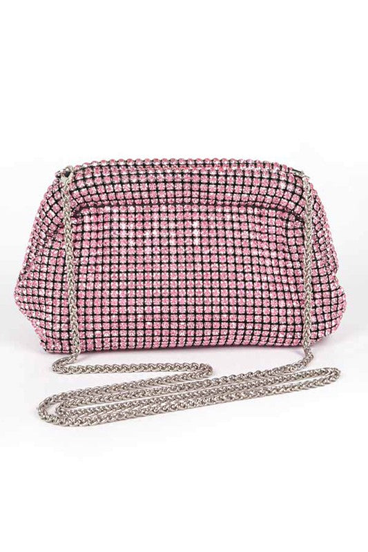 Rhinestone Mesh Soft Clutch