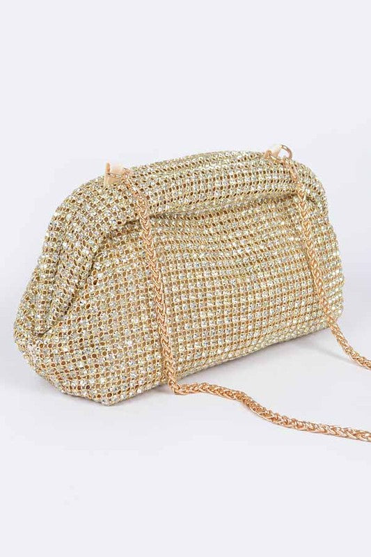 Rhinestone Mesh Soft Clutch