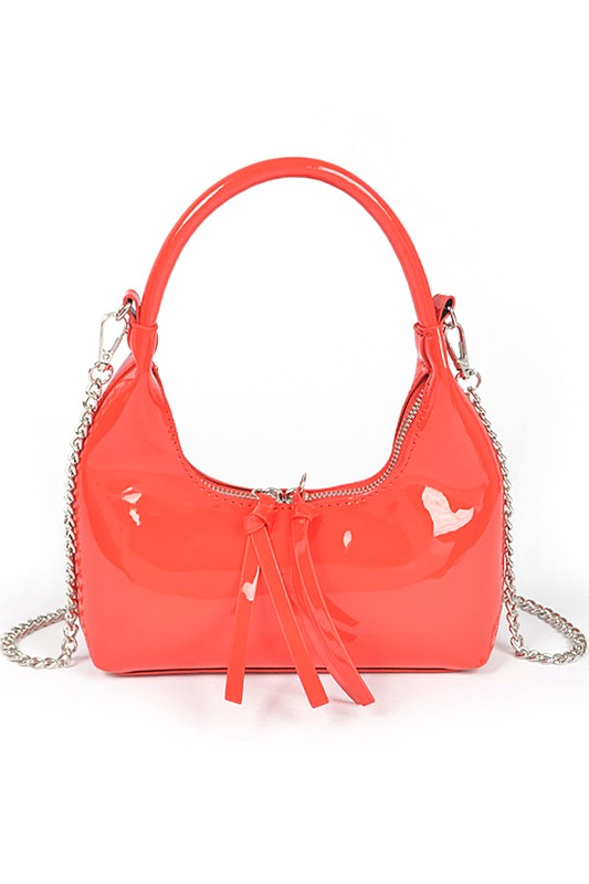 Patent Faux Leather Handbag