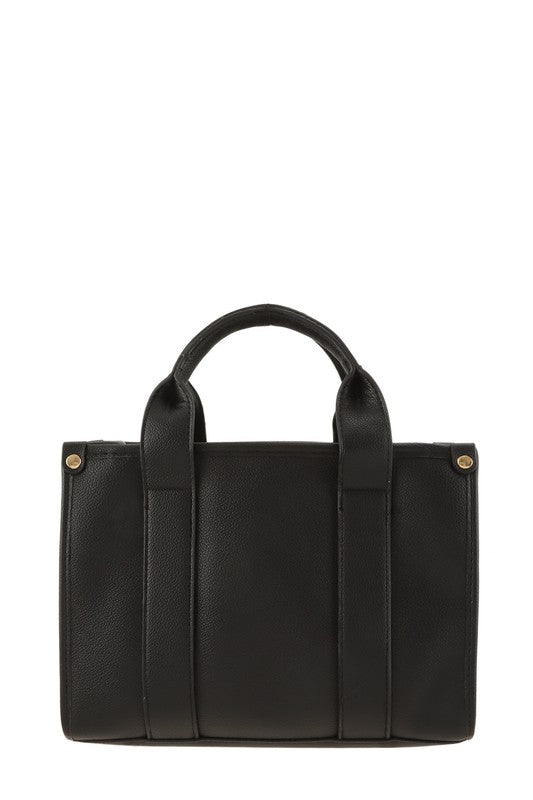 Leather Detail Medium Tote Bag